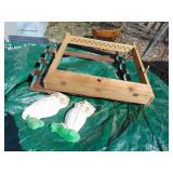 hanging gun holder, bow holder & Chalkware Owls