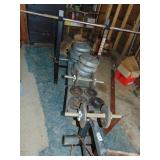 Muscle 138 Weight Bench, bars, weights plus