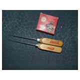 (2) Coca-Cola Ice Picks & Vintage Opener W/Box