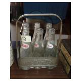 Metal Pepsi Cola Crate & Bottles