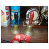(2) Brass School House Bells