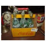 Vintage Wooden Coca-Cola Caddy & Bottles