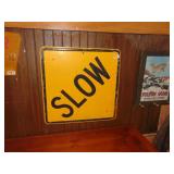 Vintage Slow Road Sign