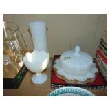 Large Lot of Milk Glass