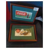 (2) Framed & Matted Coca-Cola Adv. Prints