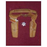 Hubley Toy Pistol & Leather Holster, plus