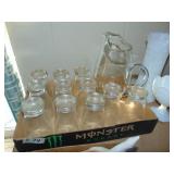 Glass Pitcher W/Tumblers