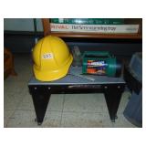 Router Table, hard hat, flash light