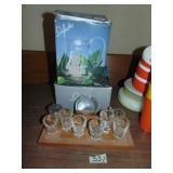 skysetter Pitcher & Bowl, shot glasses, plus