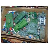 Flat full of Vintage Plastic Army Men & Tanks