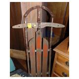 American wood sled w. metal runners
