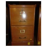 Oak 2-drawer file cabinets w. keys