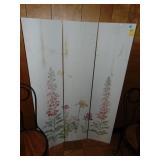 3-panel painted wood dressing screen