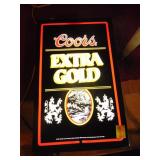 Coors Extra Gold lighted beer sign