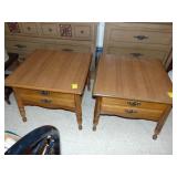 2 Maple Type Side Tables w. bottom storage