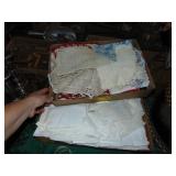 (2) Flats full of vintage linens