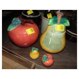 Fruit cookie jar, salt & pepper set