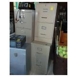 (3) Metal Filing Cabinets