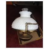 vintage hanging hobnail style lamp