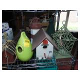 Large Lot of Garden Decor and Bird Houses