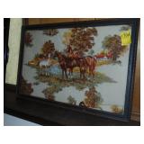 Vintage Quilted Horse Print