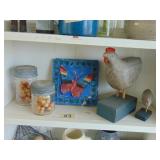 Shelf full of Folk Art/Primitive Decor