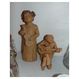 (2) Vintage/Retro Clay Sculptures