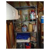 Metal Utility Shelf full of Misc. Garage & Garden