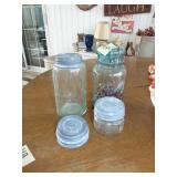 Lot of Antique Canning & Jelly Jar, Zinc Lids