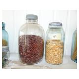(2) Antique Glass Storage Jars