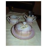 Antique Pink & White China Pieces Not Marked