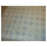 Antique Blue & White Star Pattern Quilt