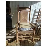 Oak Rush Seat Porch Rocker