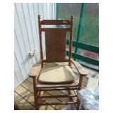 Oak Rush Seat Porch Rocker