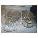 Large Lot of Glass Relish & Serving Pieces