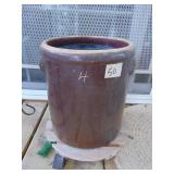 Large 4 Gal Brown Salt Glazed Crock