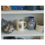Shelf Full of Stoneware Decor, Plus