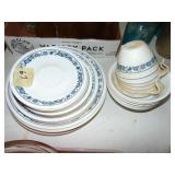 Set of Blue & White Corelle Dinnerware
