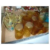 Lot of Vintage/MCM Amber Dot Pattern Tumblers