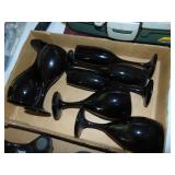 Flat full of Amethyst Glass Goblets