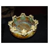 Majolica Style Frog Pottery Piece