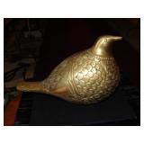 Large Brass Partridge Figurine