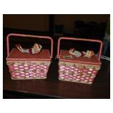 (2) Vintage/Retro Sewing Baskets
