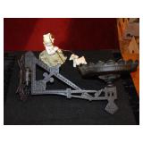 Cast Iron Lantern Holder & Mary & Lamb Figurine