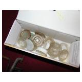 Box Full of Glass Canning Jar Lids