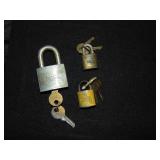 (3) Padlocks W/Keys