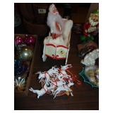 Vintage/Retro Santa & Plastic Reindeer Plus