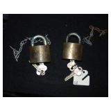 (2) Brass Type Eagle Padlocks W/Keys