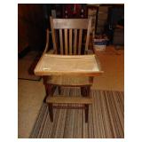 Antique Oak Type Baby High Chair