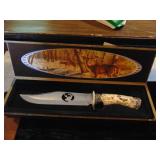 Collector White Tail Deer Knife W/Antler Handle